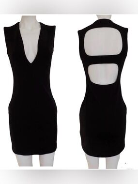 Blaque Label dress black open back bodycon sleeveless dress size Small